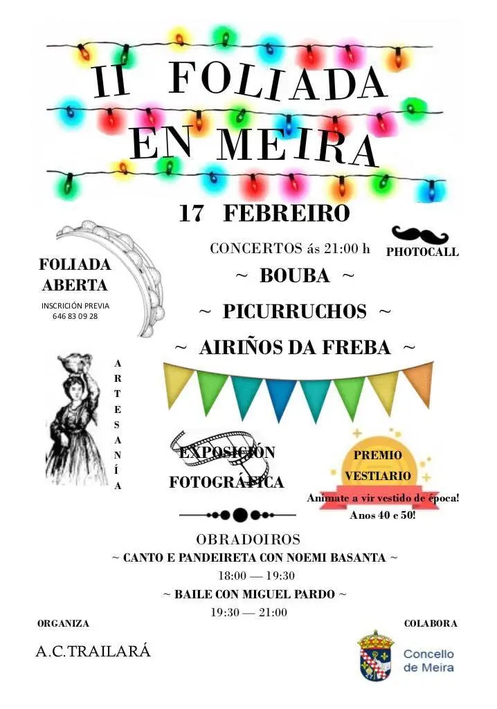 Cartel: II Foliada en Meira, 17 de febreiro