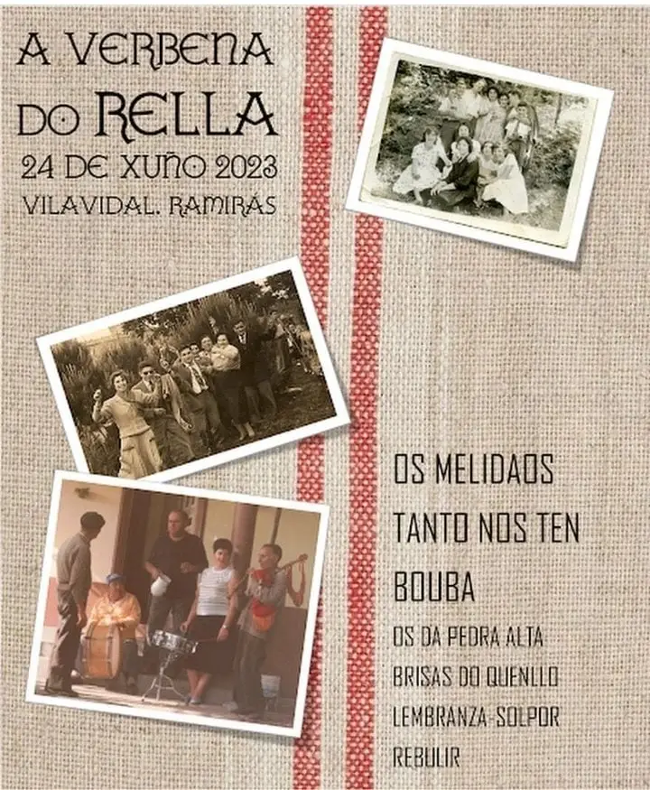 Cartel: A Verbena do Rella, 24 de xuño de 2023, Vilavidal (Ramirás)